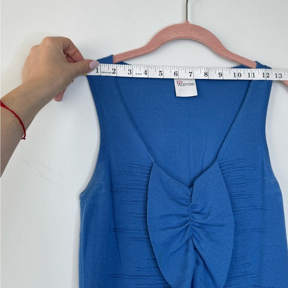 RED Valentino Blue Ruffled Tank Top - Picture 13 of 13